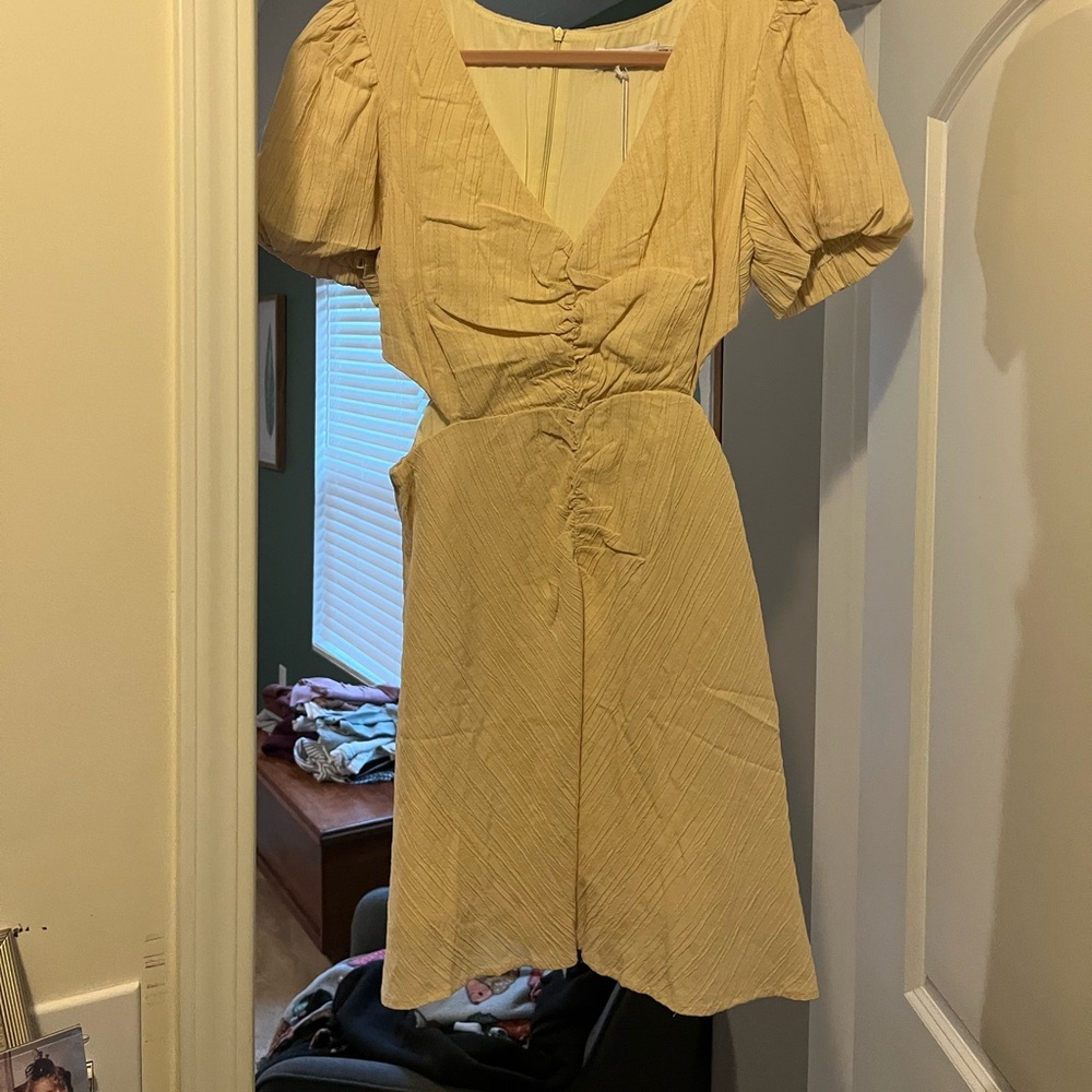 Petal and pup beige cut out dress